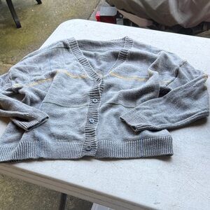 Gray Button-Up Women's Sweater